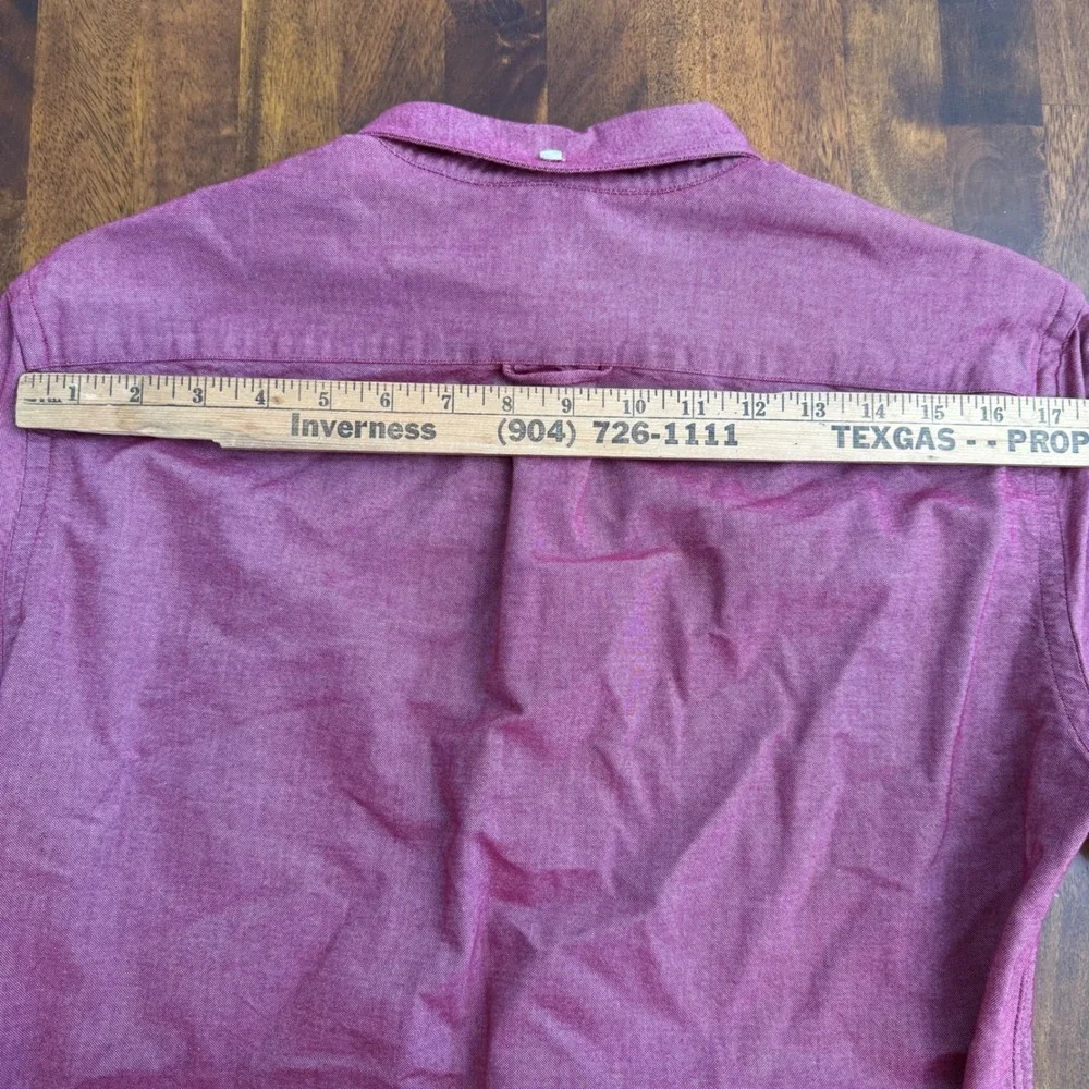 J.Crew Mens Slim Fit Oxford Button Down Shirt Red‎ Heather Medium Long Sleeve
